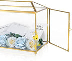 Glass Wedding Card Box with Lock, 12.6x5.9x9 inches Large Gold Card Boxes for Wedding Reception, Keepsake Display, Graduation, Party Centerpiece Decorative Box - Image 6