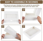 Moretoes 40pcs Large Bakery Boxes 16x11x2.5 Inches Cookie Boxes with Window - Image 4
