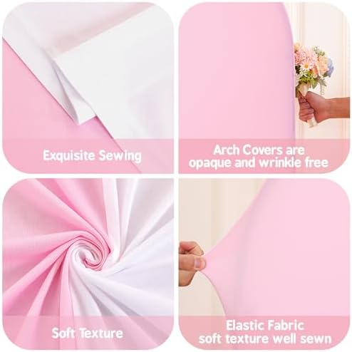 Pink White Arch Cover 7.2 & 6FT Stretch Spandex Wedding Backdrop Cover - Image 5