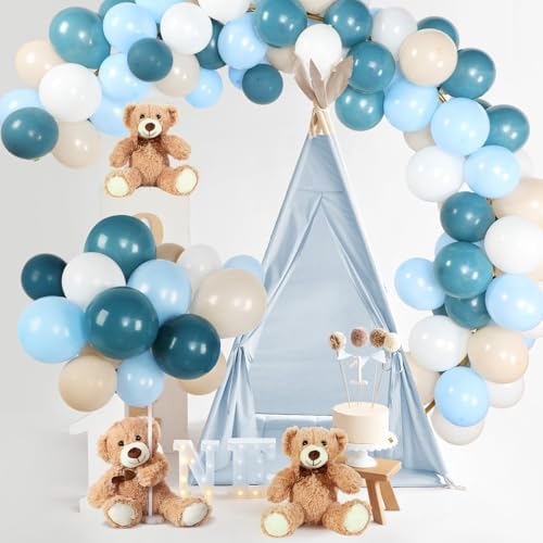 Bear Baby Shower Decorations, 185 Balloon Kit,Blue,White - Image 2
