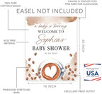 Andaz Press Personalized A Baby is Brewing Baby Shower Decorations, Watercolor Neutral Welcome Sign Decor Coffee Themed, Brewing Coffee Decorations, 16x20 Inch - Image 2