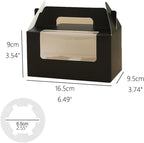JIYIXhylera 100 Pack Black Cupcake Boxes with Handle, 2 Cavity Kraft Paper Muffin Boxes with Clear Window, 6.49x3.74x3.54 Inch Cupcake Containers for Wedding, Birthday, Christmas Party Favors - Image 2