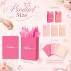 Kolldenn 50 Set Gradient Pink Small Welcome Gift Bags Bulk & Tissue Paper - Image 2