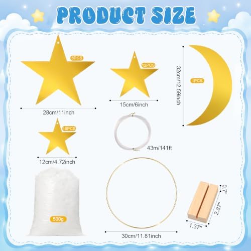 Novabright 50 Pcs Twinkle Twinkle Little Star Gender Reveal Decoration - Image 4