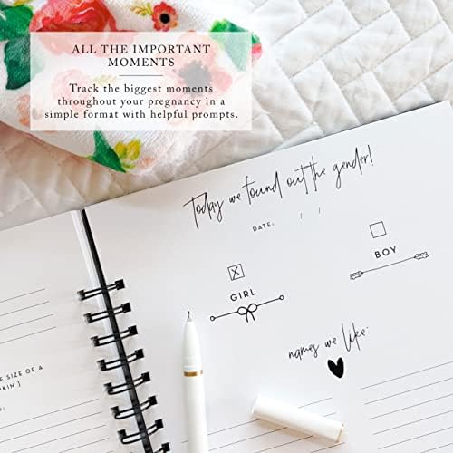 Nuts & Bolts Paper Co. Growing You Personalized Pregnancy Journal Memory Book - Record Pregnancy Memories and Moments with Your Baby Girl or Boy in this Photo Journal Scrapbook Album - Image 4