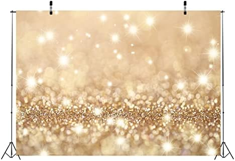 BELECO 15x8ft Fabric Bokeh Gold Backdrop Golden Glitter Twinkle Lights Background Gold Spot Sparkles Photography Backdrop for Baby Shower Wedding Birthday Party Photoshoot Kids Newborn Photo Props - Image 4