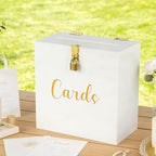 Acrylic Wedding Card Box with Slot & Lock, White Card Box for Wedding Reception, Elegant Money Envelope Box for Baby Shower Bridal Shower Graduation Birthday Party Decor 10.2x5.5x10.2 Inch - Image 6