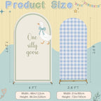 2 Pcs 7.2ft 6ft One Silly Goose Arch Backdrop Cover,Blue Green,Classic - Image 2