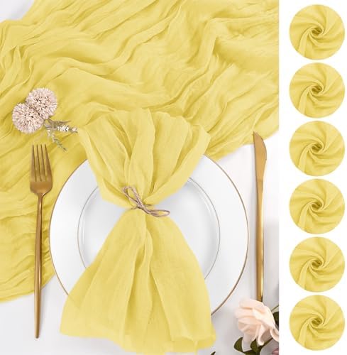 50 Pack Yellow Napkins 20x20Inch Cheesecloth Napkins Bulk by Lumaycens