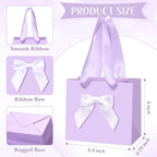 Kolldenn 50 Pcs Small Purple Gift Bags Bulk with Bow Ribbon Handles - Image 3