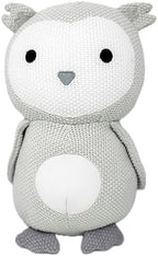 Monthly Baby Milestone Knit Cotton Stuffie with Wooden Discs, Newborn Photography Prop, Announcement Sign by Sawyer & Eloise (Owl) - Image 3