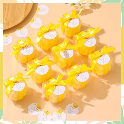 MTLEE 24 Sets Light Yellow Baby Shower Party Favors Small Bubble Candle - Image 2
