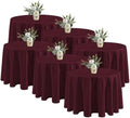 Fitable 6 Pack Burgundy Tablecloths 108 Inch Round for 36"-84" Tables by Fitable