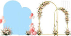 Set of 2 Metal Arch Backdrop Stands with Baby Blue Covers, 6/7.2FT by Laxwuqu