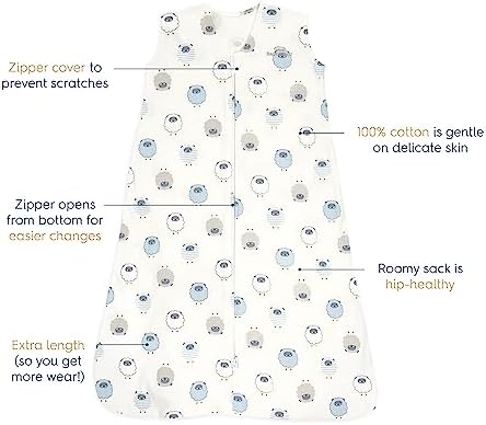 HALO SleepSack, 100% Cotton Wearable Blanket, Swaddle Transition Sleeping Bag, TOG 0.5 - Image 3