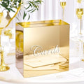 Large Gold Mirror Acrylic Wedding Card Box with Slot and Pen, 10x10x5 inch Wedding Receptions Wishing Well Money Box, DIY Card Box for Wedding, Party, Graduation, Bridal Shower, Birthday (Gold Mirror) by CEUQIESO