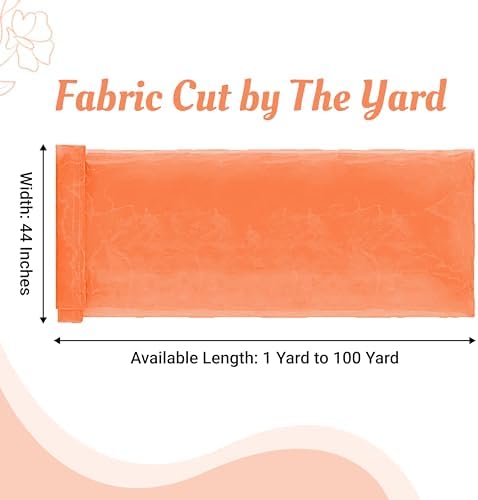 60 Yard Organza Fabric 44" Wide for Wedding Event Décor - Light Orange - Image 2