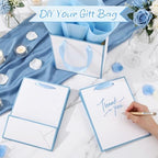 Yeaqee 50 Pcs Metallic Paepr Gift Bags Bulk with Handles,White, Blue - Image 4