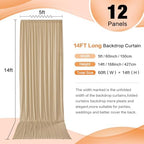 60ft×14ft Long Champagne Backdrop Curtain for Wedding Parties - Image 2