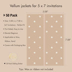 50 Pack Pre-Folded Vellum Jackets for 5x7 Invitations,AZAZA Translucent Invitation Sleeves,115GSM Vellum Jackets 5x7, Wedding Invitation Accessories, for Weddings Birthdays Baby Showers,Elegant Pearl - Image 2