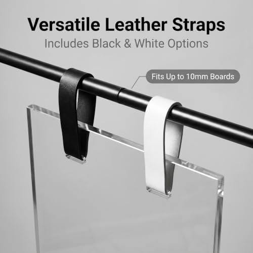 Wedding Welcome Sign Stand, Adjustable Height Wedding Sign Stand, 69”x 31”x 20” Welcome Sign Holder with 4 Leather Hanging Buckles, Seating Chart Stand Easel - Image 5