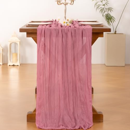 Cheesecloth Table Runner Fall Boho Wedding Birthday Party Home Decor - Image 3