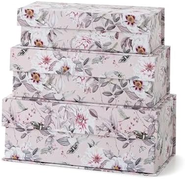 Soul & Lane - Decorative Storage Boxes with Lids, Set of 3, Blush Whisper by SoulLane