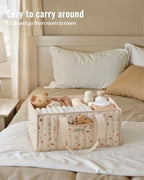 Blissful Diary Diaper Caddy Organizer, Storage Basket, Woodland Cream - Image 4