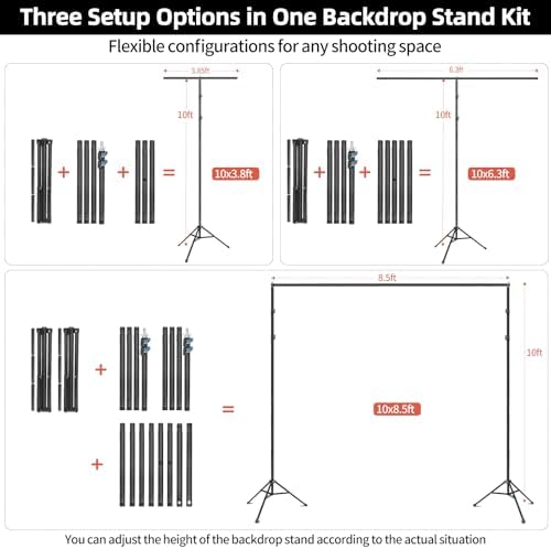 Hemmotop Adjustable Backdrop Stand 10x8.5ft Heavy Duty - Image 6