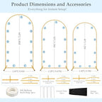 6FT,5FT,4FT Balloon Arch Stand Kit with Base Set of 3 - Image 4