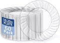 U-QE 60 Pieces Clear Plastic Plates - 10.25 Inch Clear Disposable Plates by U-QE