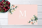 Andaz Press Custom Personalized Disposable Paper Placemats, 12 x 18 Inch, Set of 25, Monogram Blush Peach Floral, Tableware, Table Setting for Wedding, Bridal Shower, Baby Shower, Party, Holiday - Image 4