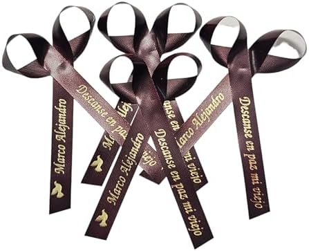 25 Personalized Ribbons Assesmbled Bows Custom Bridal Shower Favor Party Favors Wedding Bridesmaid Memorial Ribbons Funeral Baby Invitations Mis XV años Quinceanera (Burgundy) by AmysBubbling