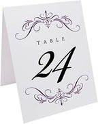 Classic Flourish Table Numbers, Eggplant, 1-80 - Image 2