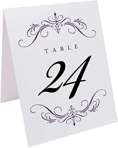 Classic Flourish Table Numbers, Eggplant, 1-65 - Image 2