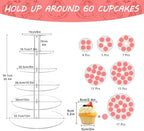 6 Tier Cupcake Stand for 60 Cupcakes Acrylic Round Tiered Cupcake Tower - Image 6