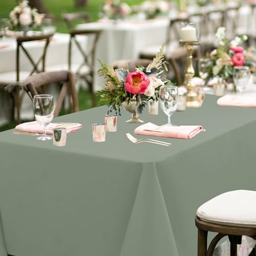 sancua Tablecloths Rectangle, 8 Pack Table Cloth for 6 Foot Tables, Sage Green - Image 4