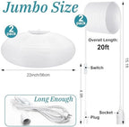 Rossesay 2 Sets Jumbo Paper Lanterns with Lamp Cord Cable White Hanging Paper Lanterns Chinese Japanese Pendant Hanging Lamp for Birthday Wedding Bridal Anniversary Party Decoration (Oval,22 Inch) - Image 2