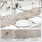 12 Pack Rose Brown Cheesecloth Table Runner 10FT Rustic Gauze Fabric Cheese Cloth Table Runner for Wedding Bridal Baby Shower Table Decor Boho Sheer Birthday Party Table Decorations 20 x 120 Inch Long - Image 3