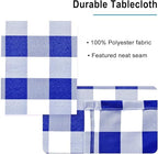 Hiasan Royal Blue and White Checkered Tablecloth Rectangle 60 x 140 Inch - Image 4