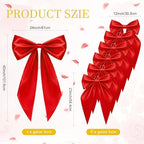 Crowye 7 Pcs Giant Satin Bow Decor, Large Red Backdrop Decor - Image 2