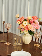 Crystal Clear Acrylic Wedding Table Numbers 1-30 Set, Self-Standing Modern Arched Signs for Reception Seating, Anniversary & Bridal Shower, Elegant Wedding Decor (5x7 Inches) - Image 7