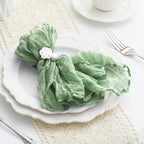 60 Pack Sage Green Cheesecloth Napkins Washable 21x21 Inches Sage Green Cloth Napkins Set of 60 Dinner Table Napkins for Wedding Bridal Baby Shower Rustic Boho Cotton Gauze Summer Party Table Decor - Image 2