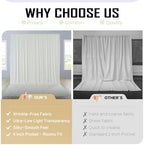60x12ft Ivory Backdrop Curtain for Wedding Parties, 12 Panels (5x12 ft Each) Wrinkle-Free Dackdrop Curtains, Silky Draping Fabric for Birthday Party, Baby Shower, Photo Background - Image 4