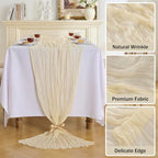 Fanami 6 Pack Cheesecloth Table Runner -10FT Beige Boho Gauze Cheese Cloth Table Runner 120 Inches Long Rustic Sheer Fabric Centerpieces for Wedding Birthday Party Bridal Baby Shower Decorations - Image 3