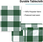 Hiasan 60 x 120 Inch Checkered Tablecloth Rectangle Forest Green and White - Image 4