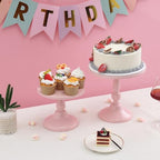 Set of 3 Pink Cake Stands, QENUIITEA Metal Round Cake Holder Dessert Pie Pizza Display Stand 8" 10" 12" Serving Tray Decoration for Wedding Celebration Party Birthday Baby Shower - Image 6
