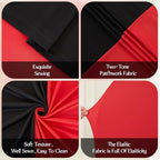 Red Black Arch Backdrop Cover Set of 3 Wedding Arch Covers Stretchy Backdrop Birthday Party Arch Cover 6FT 6.6FT 7.2FT Arch Stand Cover Spandex Ceremony Bridal Shower Banquet Decoration - Image 4