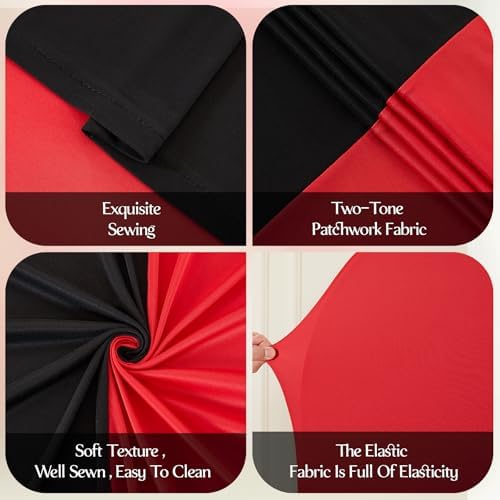 Arch Backdrop Cover Set of 3 Wedding Arch Covers Stretchy Backdrop Red Black Arch Cover 4FT 5FT 6FT Arch Stand Cover Spandex Birthday Party Ceremony Bridal Shower Banquet Decoration - Image 4