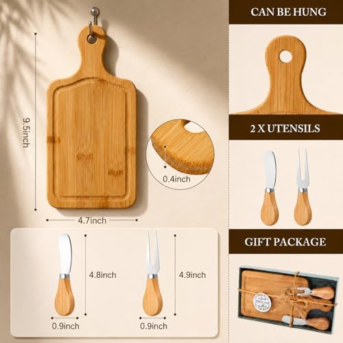 Ziliny 6 Sets Baby Shower Prizes Mini Charcuterie Board, Bamboo Color - Image 2